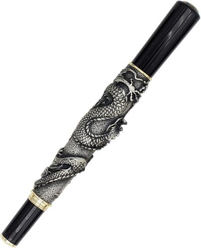 Gullor Antique Rollerball Pen, 3D Lifelike Chinese Dragon Carved, Metal Pen with Gift Box, Antique Copper in Saudi Arabia