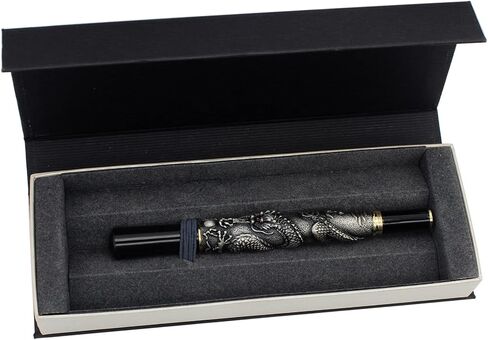Gullor Antique Rollerball Pen, 3D Lifelike Chinese Dragon Carved, Metal Pen with Gift Box, Antique Copper in Saudi Arabia