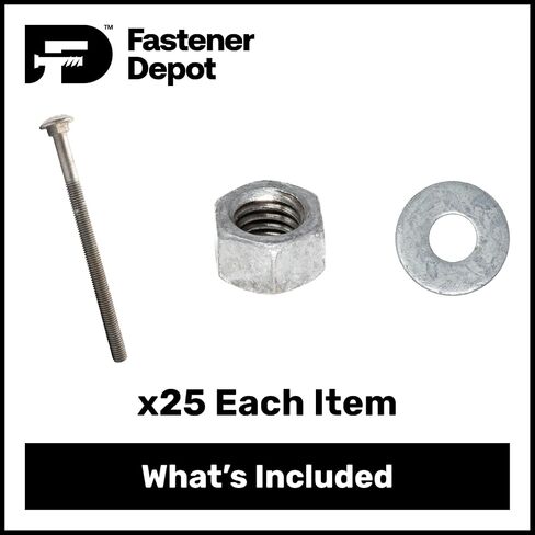 1/2 "-13 × 9 (25 حزمة) مجموعة الترباس المجلفنة من الدرجة 307A ، تشمل 1/2" غسالات مسطحة (25 قطعة) و 1/2 "-13 من المكسرات السداسية (25 جهازًا) ، غمس الساخنة للاستخدام الخارجي من قبل مستودع السحب ، LLC in Kuwait