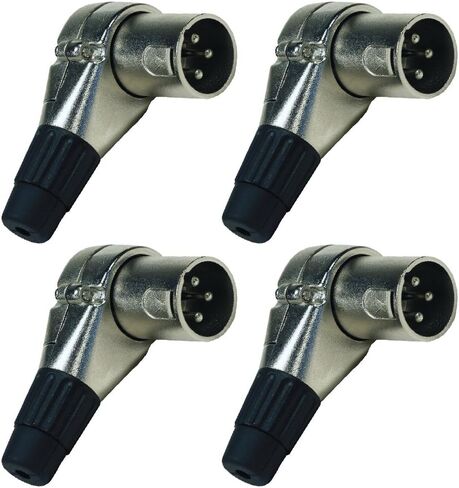 Seismic Audio - SAPT326-4Pack - 4 Pack of Adjustable Right Angle 3 Pin XLR Male Connectors - Pro Audio DJ Band XLR 7 Position Plugs in Saudi Arabia