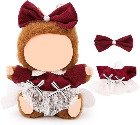 (2 Set) Doll Clothes for Labubu(for 17/15cm Standing/Sitting Doll)(NO Doll) - Accessories Clothes Dress up for Dolls Outfit Included Figures Clothing and Hat for Girl Woman (LB14+LB15) in Kuwait