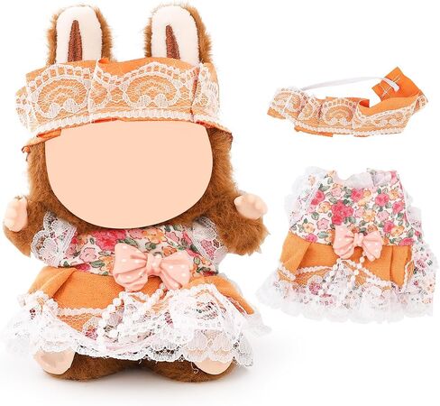 (2 Set) Doll Clothes for Labubu(for 17/15cm Standing/Sitting Doll)(NO Doll) - Accessories Clothes Dress up for Dolls Outfit Included Figures Clothing and Hat for Girl Woman (LB14+LB15) in Kuwait