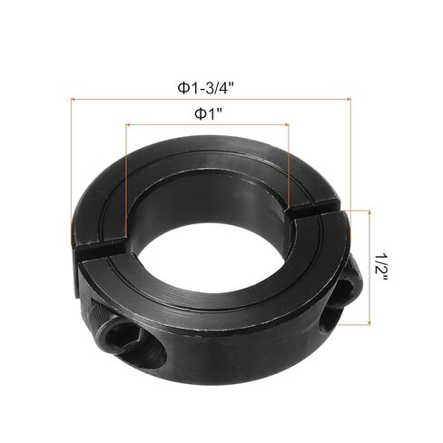 MECCANIXITY Shaft Collar 1" Bore Double Split Carbon Steel Clamping Collar Shaft Collars with Set Screw Black in Saudi Arabia