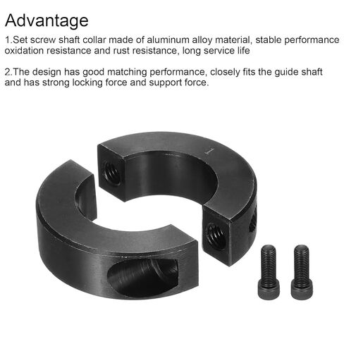 MECCANIXITY Shaft Collar 1" Bore Double Split Carbon Steel Clamping Collar Shaft Collars with Set Screw Black in Saudi Arabia