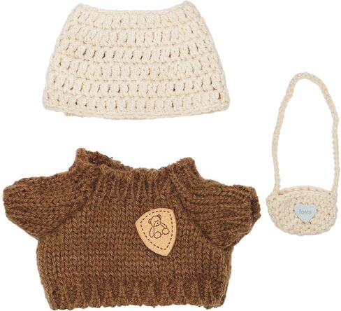 Clothes for 17cm Dolls, Clothes Set for 17cm Doll, Crochet 3 Piece Set Hat Clothes Backpack for Doll, Stylish Adorable Dolls Clothes Accessories (No Doll) (Pink) in Saudi Arabia