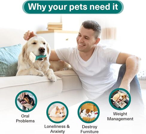 ألعاب Pceotllar غير القابلة للتدمير مضغ ، ألعاب ألغاز مطاطية آمنة عدوانية مع نكهة لحم البقر - أزرق ، متوسطة إلى كبيرة الكلاب in Kuwait