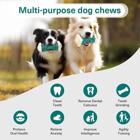 ألعاب Pceotllar غير القابلة للتدمير مضغ ، ألعاب ألغاز مطاطية آمنة عدوانية مع نكهة لحم البقر - أزرق ، متوسطة إلى كبيرة الكلاب in Kuwait