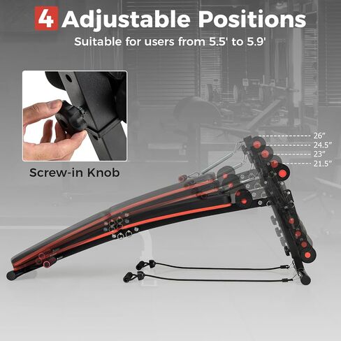 Gymax Sit Up Bench ، 330 رطلاً قابلة للطي مقعد تجريب مع مقبض الربيع ، والحبال المرنة و 4 مستوى قابل للتعديل مستوى ، ومقعد للوزن المنحدر للسيزوب ، و AB Crunch ، و Ength Strength Emorner for Home Gym in Saudi Arabia