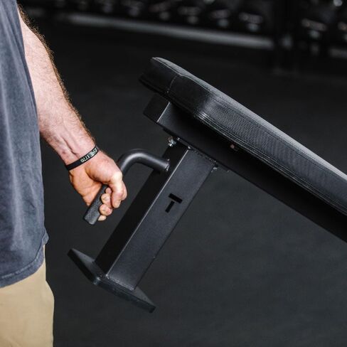 Titan Fitness Elite Series Single Post Flat Bench, 2.5" Thick HeftyGrip Vinyl Pad, Rated 1,000 LB, Dedicated Home Gym Competition Weightlifting & Strength Training Utility Bench in Saudi Arabia