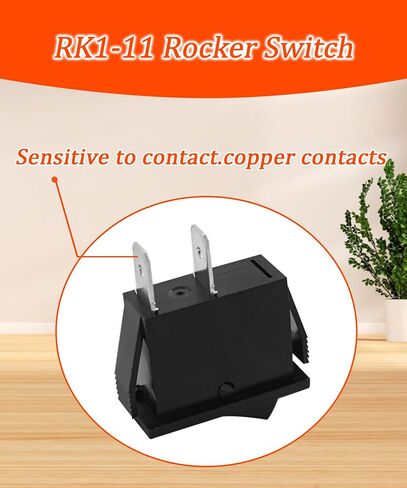 2pcs RK1-11 Rocker Switch يناسب لسيارات السفن معدات اللياقة البدنية المعدات المنزلية ، 16A 125/250VAC 2 PINS 2 وظائف in Saudi Arabia
