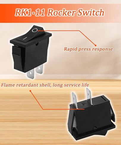2pcs RK1-11 Rocker Switch يناسب لسيارات السفن معدات اللياقة البدنية المعدات المنزلية ، 16A 125/250VAC 2 PINS 2 وظائف in Saudi Arabia