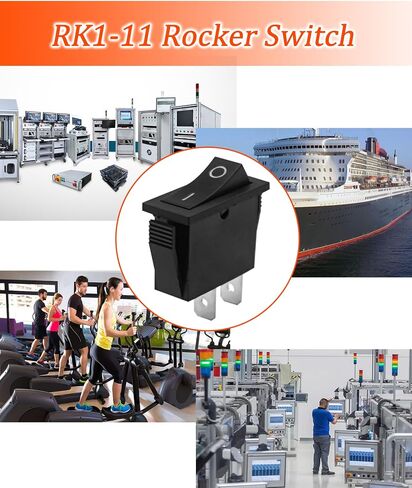2pcs RK1-11 Rocker Switch يناسب لسيارات السفن معدات اللياقة البدنية المعدات المنزلية ، 16A 125/250VAC 2 PINS 2 وظائف in Saudi Arabia