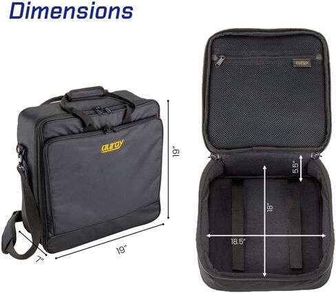 AURAY Nylon Padded Mixer Bag with Gear Protector, Removable Strap & Carry Handles - Fits Up to 18x18 inch Mixers, Weather-Resistant, Zipped Pockets - Ideal Storage Case for Travel and Audio Gear in Kuwait