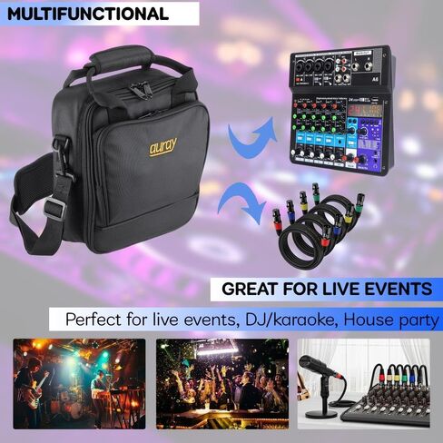 AURAY Nylon Padded Mixer Bag with Gear Protector, Removable Strap & Carry Handles - Fits Up to 18x18 inch Mixers, Weather-Resistant, Zipped Pockets - Ideal Storage Case for Travel and Audio Gear in Kuwait