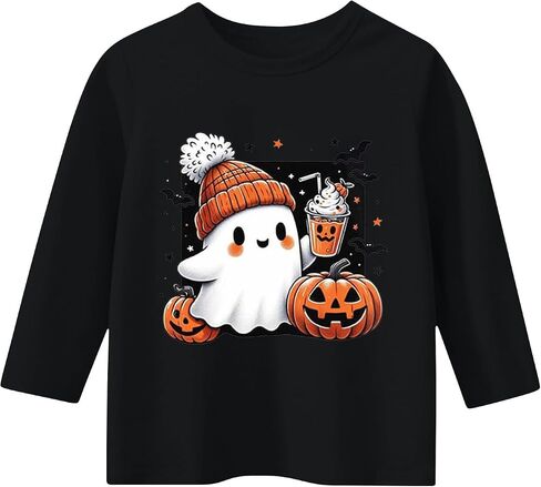 قمصان الهالوين باليقطين للمراهقين الفتيات مضحكة شبح الرسوم البيانية Crewneck 3/4 Tees Tees لطيف عطلة حفلة الصيف in Saudi Arabia