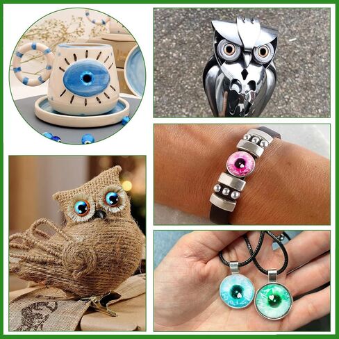 100PCS 8mm Glass Dragon Eyes Assorted Colors Glass Cabochon Dome Half Round Cat Bird Dragon Fake Glass Monster Eyes for Crochet Animals Polymer Clay Sculptures Jewelry Doll Making Props Gift in Kuwait
