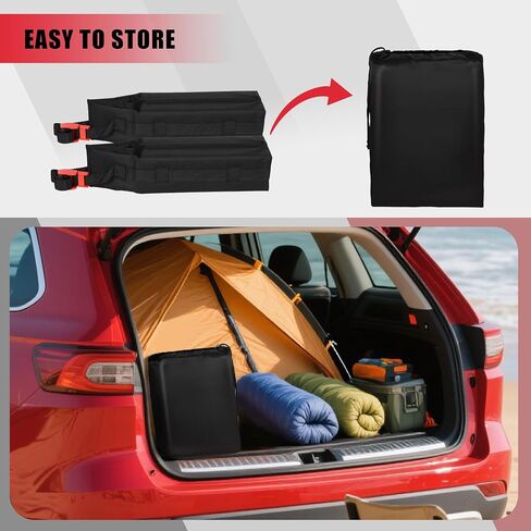 FORWODE Soft Roof Rack Pads, Universal Roof Rack Fit on Cross Bars for Kayak Surfboard SUP Canoe Include 2 Tie Down Straps, 2 Tie Down Rope, 2 Quick Loop Strap and Storage Bag (Black) in Saudi Arabia