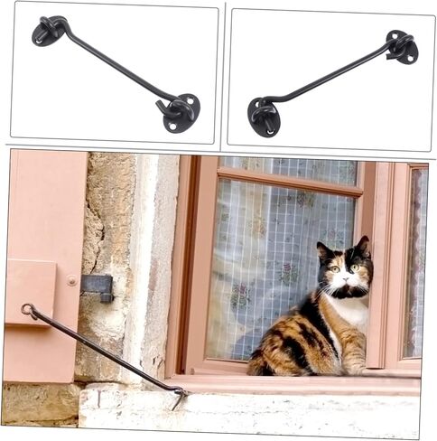 Gadpiparty 2pcs خطافات قفل مقاوم للرياح للأبواب المنزلق سهلة تثبيت مزلاج الخصوصية لمرآب المقصورة وأمن الباب المتين في الخزانة in Saudi Arabia