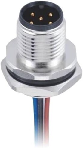 M12 A-cding 5pin IP67 waterproof connector board end front lock rear lock welding with wire type(MC04P3LSAB) in Saudi Arabia