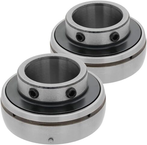 [2-Pack] UC206-19 - Insert Bearing - 1.188 in Bore - 2.441 in Outer Diameter - 1.5 in Width - 0.748 in Outer Ring Width - Set Screw Locking Collar, Double Sealing, Relubricable in Saudi Arabia