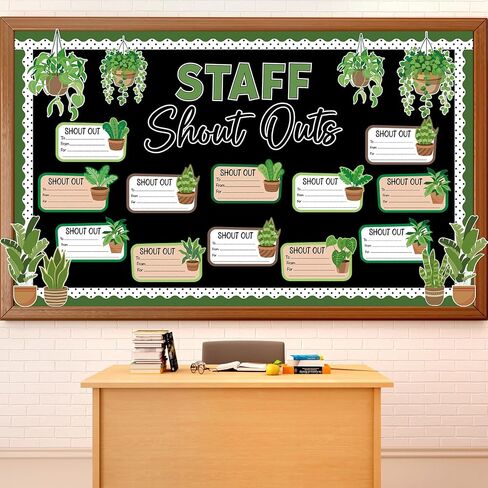 Staff Shout Outs Bulletin Board Decorations Colorful Staff Shout Outs Bulletin Board Set Appreciation and Recognition DIY Craft Cutouts for Back to School Classroom Office Door Wall Decor Supplies in Saudi Arabia