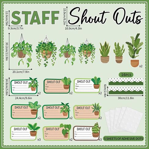 Staff Shout Outs Bulletin Board Decorations Colorful Staff Shout Outs Bulletin Board Set Appreciation and Recognition DIY Craft Cutouts for Back to School Classroom Office Door Wall Decor Supplies in Saudi Arabia