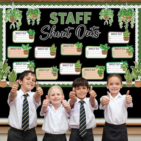 Staff Shout Outs Bulletin Board Decorations Colorful Staff Shout Outs Bulletin Board Set Appreciation and Recognition DIY Craft Cutouts for Back to School Classroom Office Door Wall Decor Supplies in Saudi Arabia