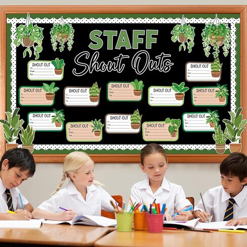 Staff Shout Outs Bulletin Board Decorations Colorful Staff Shout Outs Bulletin Board Set Appreciation and Recognition DIY Craft Cutouts for Back to School Classroom Office Door Wall Decor Supplies in Saudi Arabia