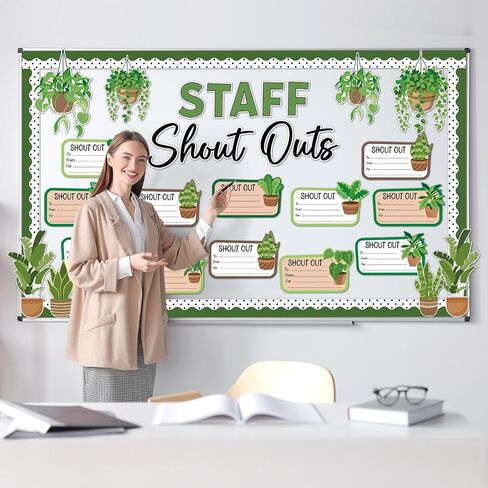 Staff Shout Outs Bulletin Board Decorations Colorful Staff Shout Outs Bulletin Board Set Appreciation and Recognition DIY Craft Cutouts for Back to School Classroom Office Door Wall Decor Supplies in Saudi Arabia