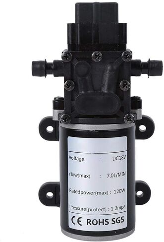 OUMEFAR DC12V 18V مضخة الحجاب الحاجز الذكي 1.2MPA منفذ المياه اليمنى من الضغط العالي عالي الضغط مضخة الدش التلقائية (محرك 18V) in Kuwait