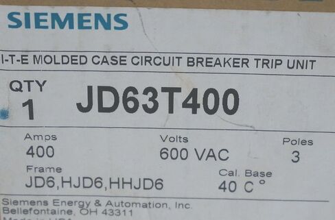 Siemens JD63T400 N 400A 600V 3P NEW in Saudi Arabia