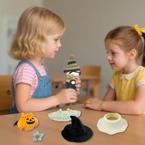 17 سم ملابس دمية 6 أجهزة كمبيوتر ملحقات ملحقات أحذية بنية سروال سروال قبعة كروشيه ملابس لفيلم المفاتيح ، لا دمية (بنية) in Kuwait