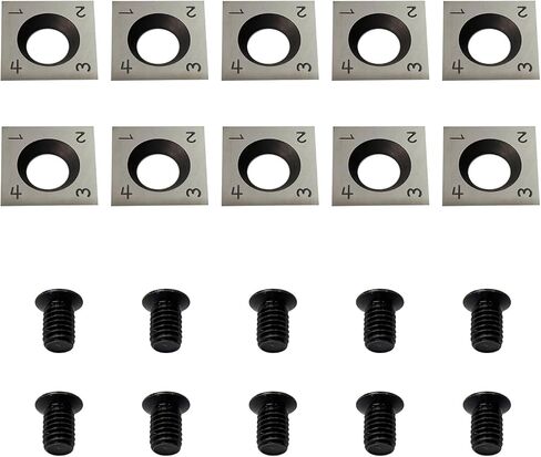 10pcs 12 مم مربعة كاربريد مستقيمة ، 12 × 12 × 2.2 مم سكاكين قاطع البديل لاتخاذ الأعمال الخشبية والخشبية ، يناسب رأس القاطع الحلزوني الحلزوني in Saudi Arabia