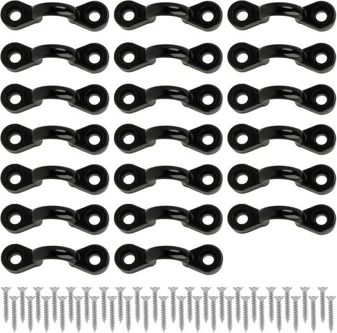 20 Pack Kayak Pad Eye Kit, Nylon Bungee Deck Loops with 40 Stainless Steel Screws, Tie Down Pad Eyes for Kayaks, Canoes, Boats, Deck Rigging, Paddle Holders & Marine Accessories in Saudi Arabia