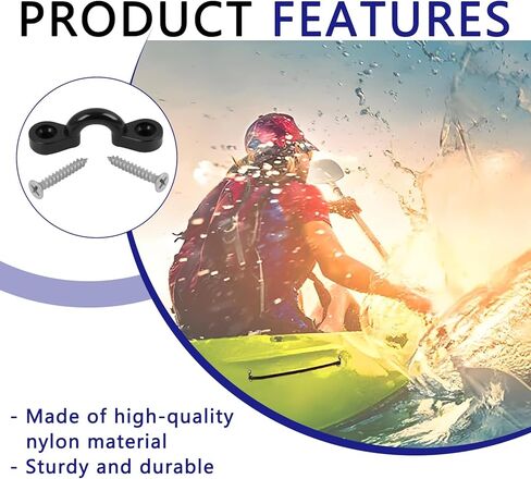 20 Pack Kayak Pad Eye Kit, Nylon Bungee Deck Loops with 40 Stainless Steel Screws, Tie Down Pad Eyes for Kayaks, Canoes, Boats, Deck Rigging, Paddle Holders & Marine Accessories in Saudi Arabia