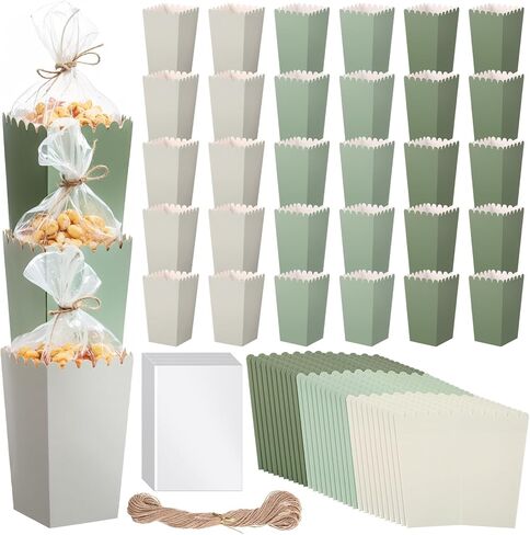 Baderke 201 PCS Fopcorn Boxes و Clear Treat Bag مجموعة حاويات زفاف كبيرة الفشار 6.7 ' in Saudi Arabia
