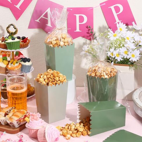 Baderke 201 PCS Fopcorn Boxes و Clear Treat Bag مجموعة حاويات زفاف كبيرة الفشار 6.7 ' in Saudi Arabia