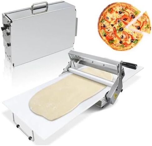 Folding Manual Dough Sheeter for Bakery & Pizza - Adjustable Stainless Steel Rolling Pin 0-25mm Thickness, Ideal for Croissants - Commercial & Home Use, Model 300 in Kuwait