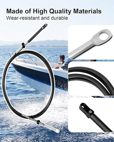 كابلات التحكم في المحرك الخارجي 18 قدمًا تتناسب مع مربع التحكم في Mercury Mercruiser Marine Force Engine 881170AXX ، 2pcs دواسة الوقود والكابلات Shift in Kuwait