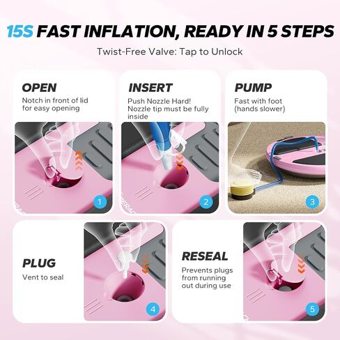 MERACH 3-in-1 Balance Ball Trainer 18'' Lightweight Yoga Stability Ball with Foot Pump & Bands 300lbs Anti-Slip Design for Home Workouts & Therapy​ in Kuwait
