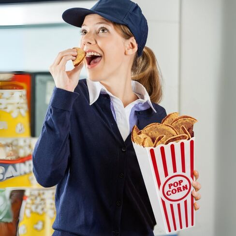 Movie Night Popcorn Containers for Theater, Cinema, and Home Use - Red and White Striped Durable Reusable Plastic Buckets for Snacks and Popcorn (5 Pack Mix) in Kuwait