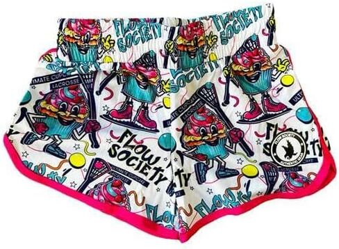 Flow Society Cupcake Society Girls Athletic Shorts - Gym - Sports - Activewear - Patterned - Basketball - Lacrosse Shorts in Saudi Arabia
