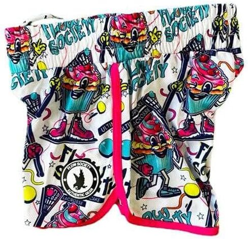 Flow Society Cupcake Society Girls Athletic Shorts - Gym - Sports - Activewear - Patterned - Basketball - Lacrosse Shorts in Saudi Arabia