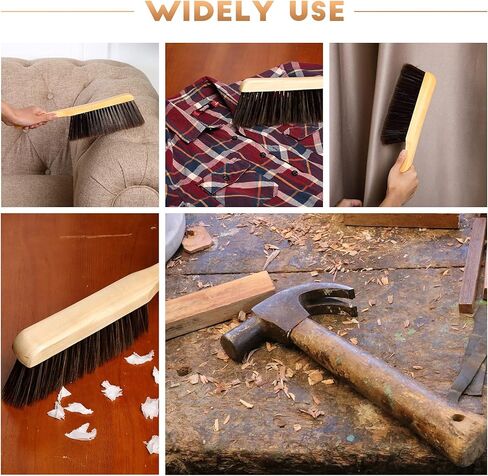 Patelai 2 قطع فرش مقاعد خشبية الفرشاة الموقد فرشاة الألياف الطبيعية شعيرات ناعمة خشبية طويلة المقبض غبار لارتداء وورش عمل للسيارة المنزل (رمادي) in Kuwait