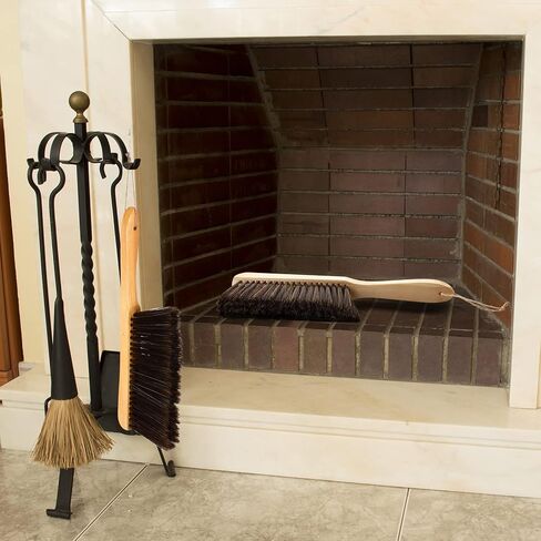 Patelai 2 قطع فرش مقاعد خشبية الفرشاة الموقد فرشاة الألياف الطبيعية شعيرات ناعمة خشبية طويلة المقبض غبار لارتداء وورش عمل للسيارة المنزل (رمادي) in Kuwait