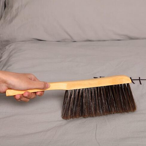 Patelai 2 قطع فرش مقاعد خشبية الفرشاة الموقد فرشاة الألياف الطبيعية شعيرات ناعمة خشبية طويلة المقبض غبار لارتداء وورش عمل للسيارة المنزل (رمادي) in Kuwait