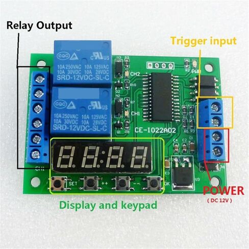 CE-IO22A02 DC 12V 2CH Multi-Function Delay Relay Time Switch in Saudi Arabia