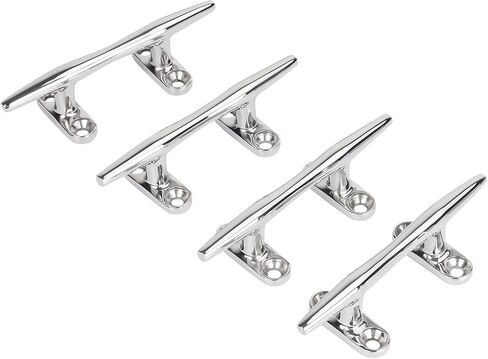 Hoffen Boat Cleat, 4 Pack 316 Stainless Steel 4 inch 5 inch 6 inch Open Base Dock Cleat Marine Grade Rope Cleat with Fasteners for Kayaks, Nautical Decor in Saudi Arabia