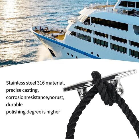 Hoffen Boat Cleat, 4 Pack 316 Stainless Steel 4 inch 5 inch 6 inch Open Base Dock Cleat Marine Grade Rope Cleat with Fasteners for Kayaks, Nautical Decor in Saudi Arabia