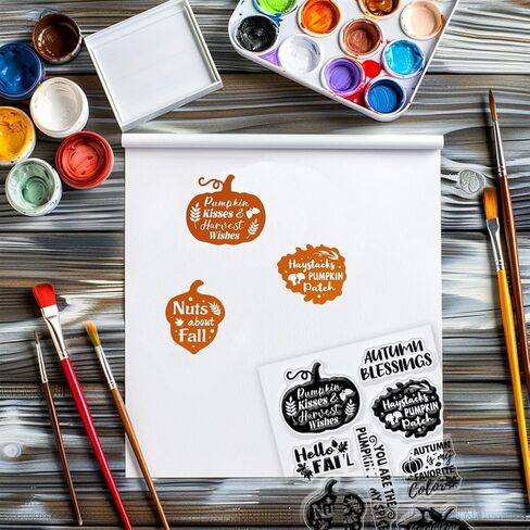 GLOBLELAND Fall Thanksgiving Clear Stamps for Cards Making Autumn Pumpkin Pinecone Clear Stamp Seals Transparent Stamps for DIY Scrapbooking Photo Album Journal Home Decoration in Saudi Arabia